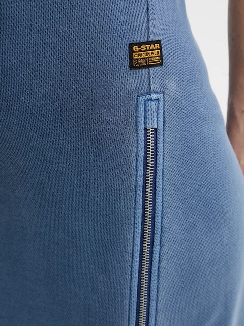 G-Star sukienka bawełniana kolor niebieski midi dopasowana D26593-E040