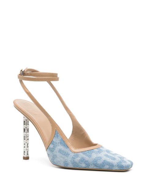 GCDS 120mm slingback leather pumps - Blue - zdjęcie produktu nr 2