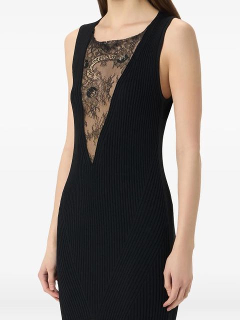 Blumarine lace-panelled sleeveless gown - Black