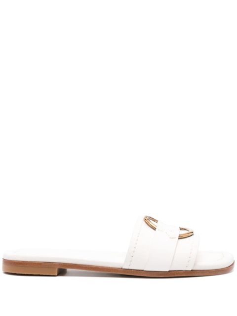 Moncler Bell leather slides - White - zdjęcie produktu nr 1