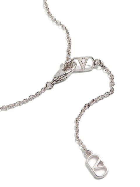 Valentino Garavani Vlogo Signature metal necklace with pearls and Swarovski® crystals - Silver
