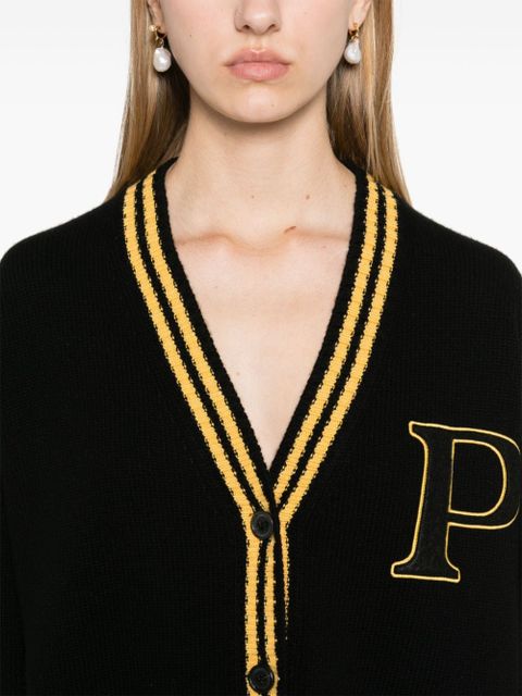 Prada logo-appliquéd cardigan - Black