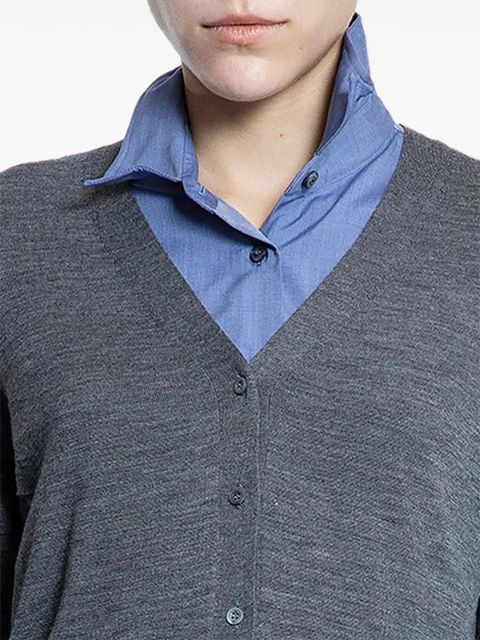 Prada fine-knit wool cardigan - Grey - zdjęcie produktu nr 2