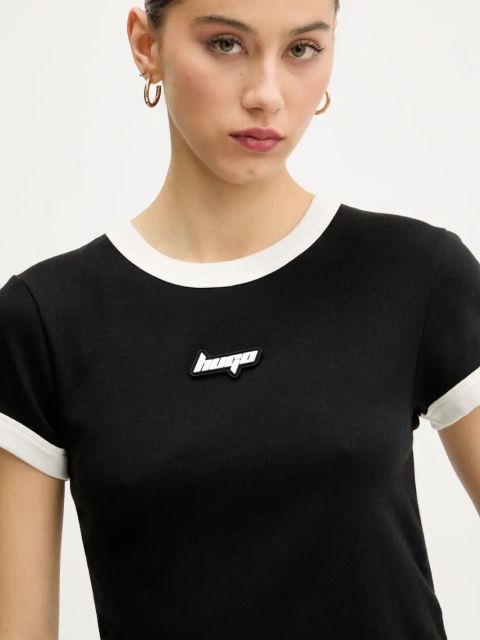 Hugo Blue t-shirt bawełniany damski kolor czarny 50537476