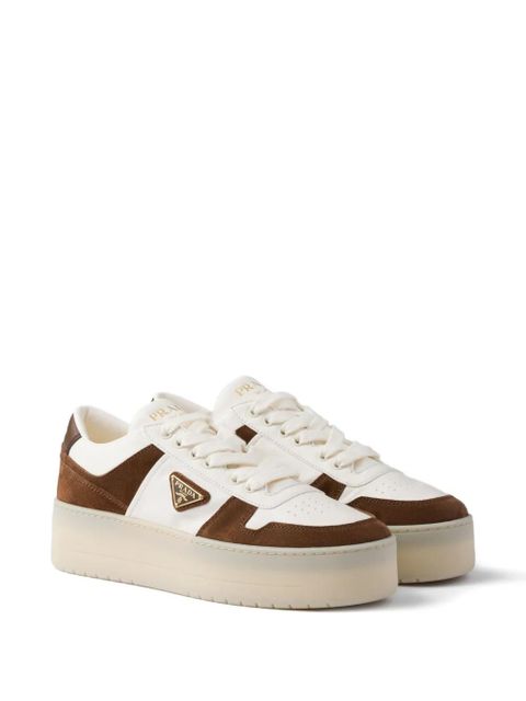 Prada Downtown Bold platform triangle-logo sneakers - Brown