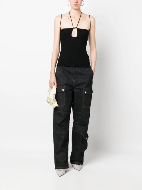 Blumarine cut-out ribbed knit top - Black - zdjęcie produktu nr 2