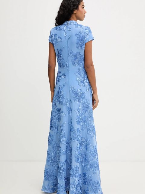 Rotate sukienka kolor niebieski maxi rozkloszowana 1160071321