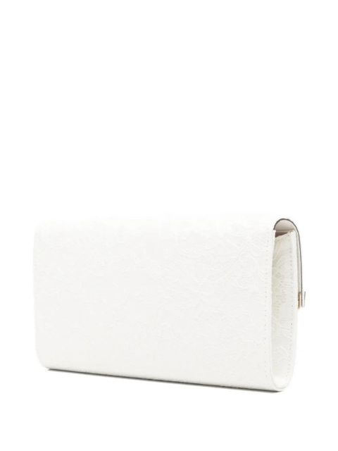 Jimmy Choo Emmie lace clutch bag - White