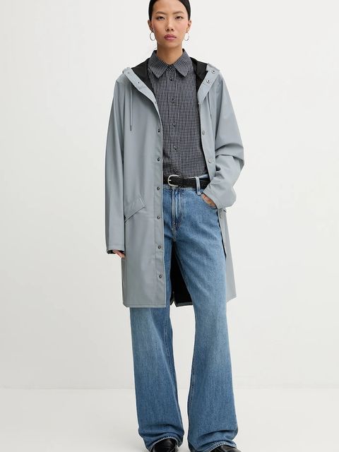 Rains kurtka przeciwdeszczowa 12020 Long Jacket W3 kolor szary przejściowa 12020