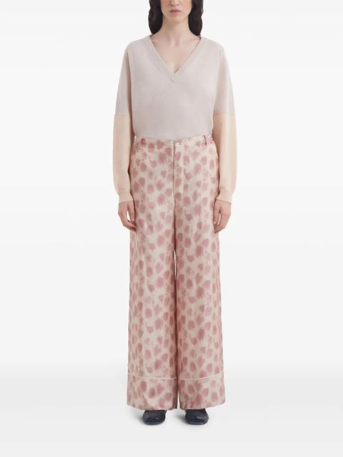 Marni silk wide-leg trousers - Pink