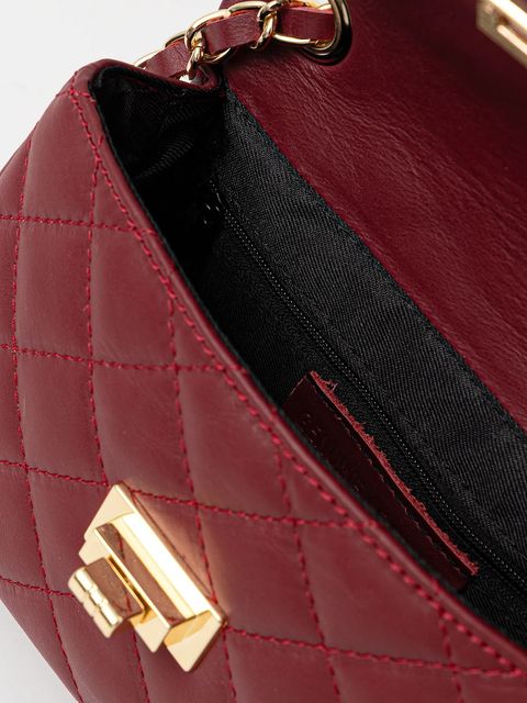 Answear.LAB torebka skórzana kolor bordowy