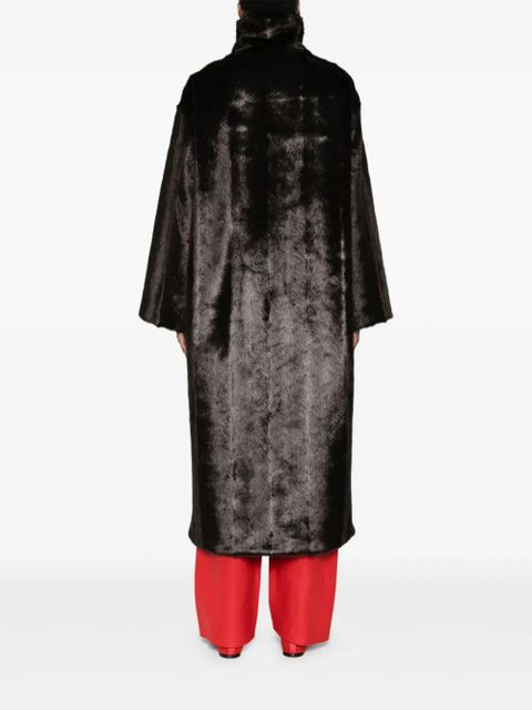 Róhe faux-fur buttoned coat - Brown