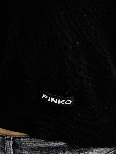 Pinko polo wełniane damskie kolor czarny 105450 A2Q9