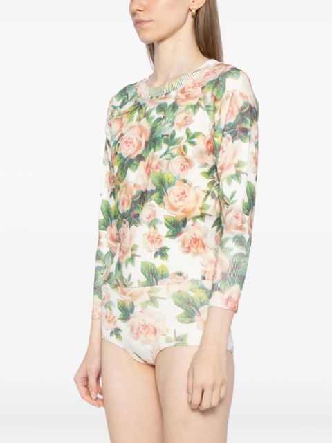 Simone Rocha floral shrunken top - Pink