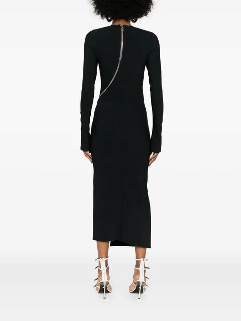 The Attico zip-detail midi dress - Black