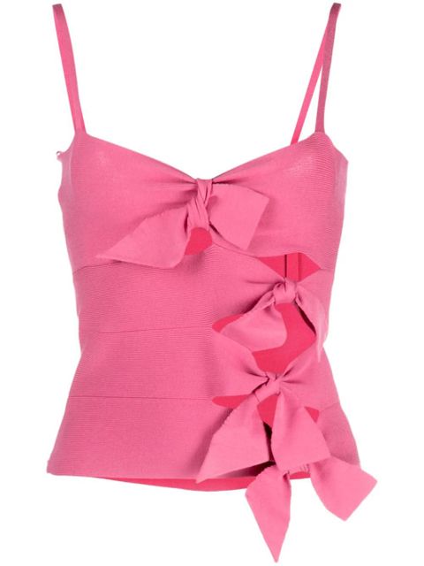 Blumarine bow-appliqué knitted top - Pink - zdjęcie produktu nr 1