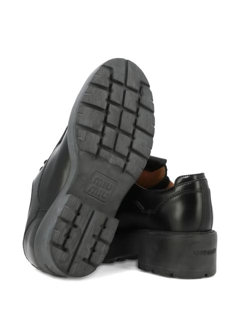 Miu Miu 55mm platform lace-up shoes - BLACK