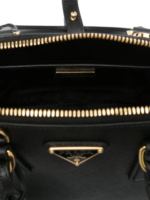 Prada saffiano-leather zip tote bag - Black