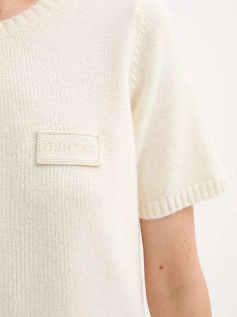 MUNTHE sweter wełniany PANTAS damski kolor beżowy 252160425270