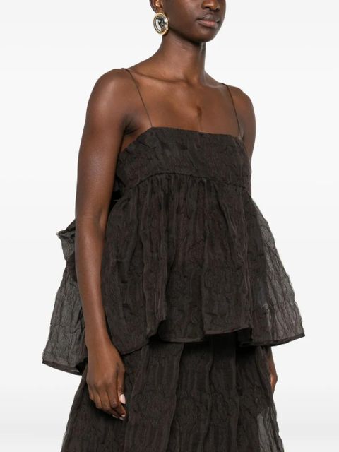 Cecilie Bahnsen Veronica matelassé-effect tank top - Brown - zdjęcie produktu nr 2