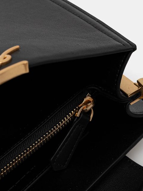 Karl Lagerfeld torebka skórzana K/SIGNATURE kolor czarny B1W30058