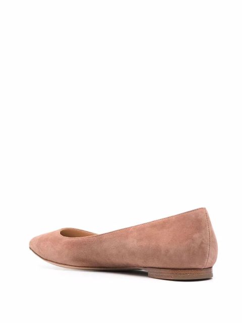 Gianvito Rossi Gianvito suede ballerina shoes - Neutrals