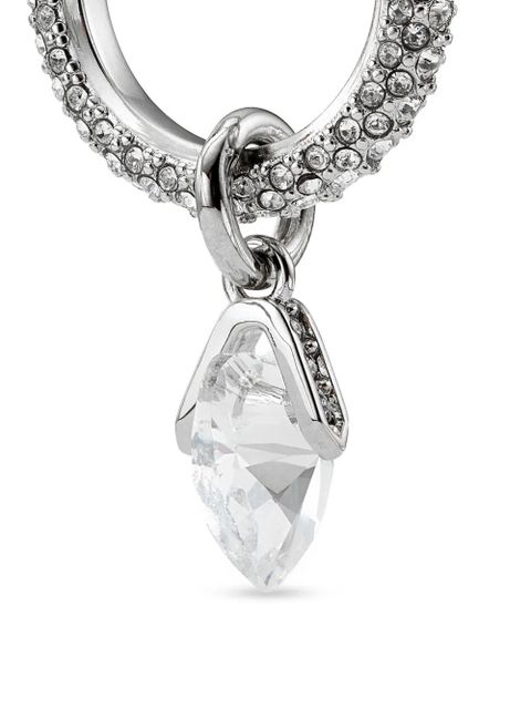 Jimmy Choo crystal heart hoop earrings - Silver