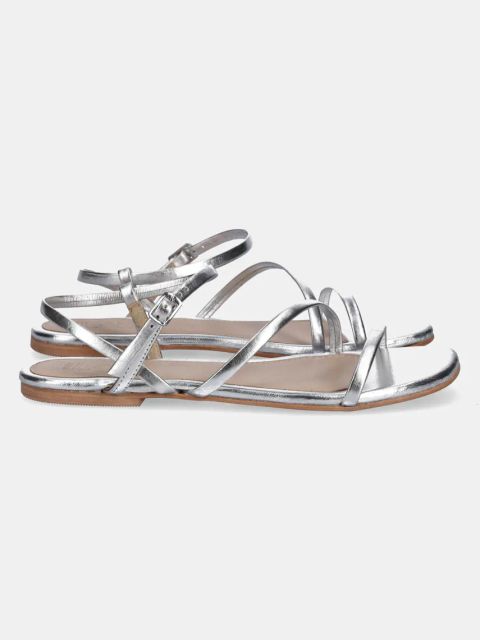 Answear.LAB sandały skórzane damskie kolor srebrny