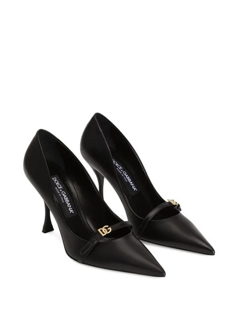Dolce & Gabbana 90MM leather pointed-toe pumps - Black - zdjęcie produktu nr 2