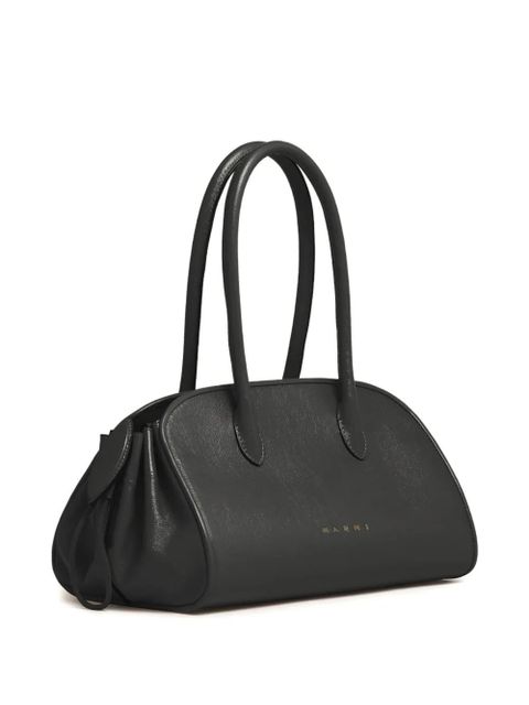 Marni Tulipea drawstring leather tote bag - Black