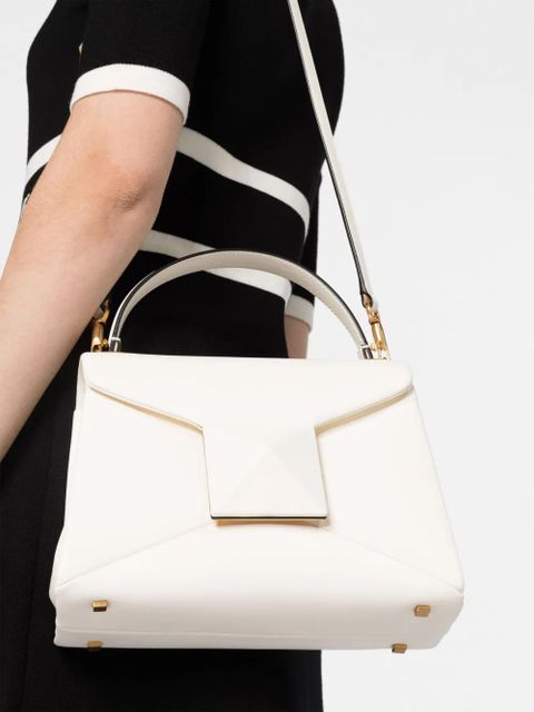 Valentino Garavani One Stud leather tote bag - White