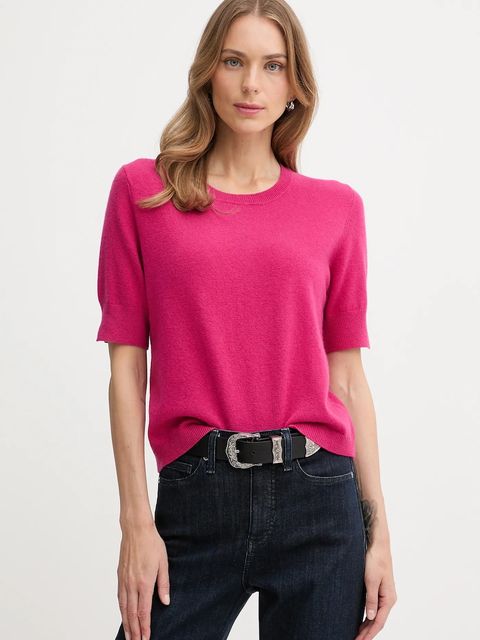 United Colors of Benetton sweter damski kolor różowy lekki 1002D10D2 - zdjęcie produktu nr 1