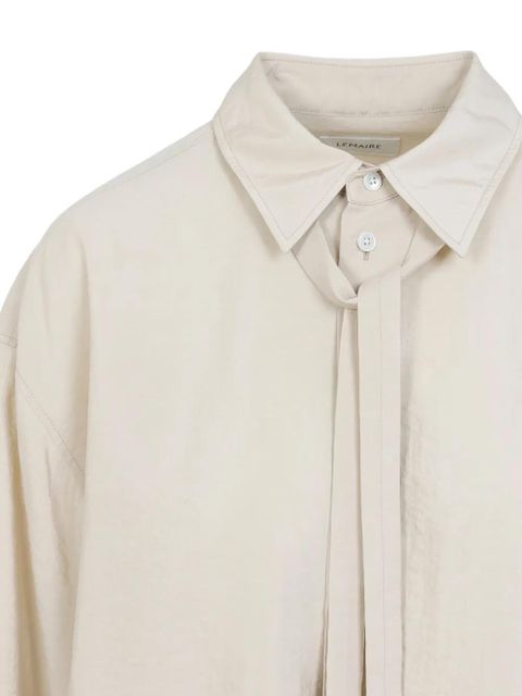 LEMAIRE tie long sleeve shirt - Neutrals