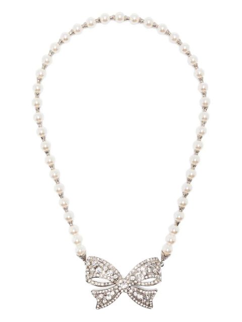 Alessandra Rich bow-pendant necklace - Silver - zdjęcie produktu nr 1