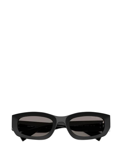Miu Miu Eyewear logo rectangle sunglasses - Black