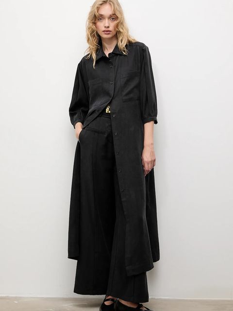 Answear.LAB sukienka kolor czarny midi prosta