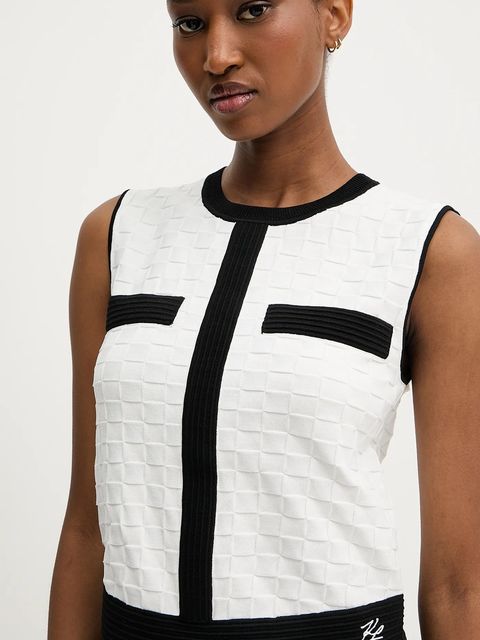 Karl Lagerfeld kamizelka damski kolor biały A3W18020