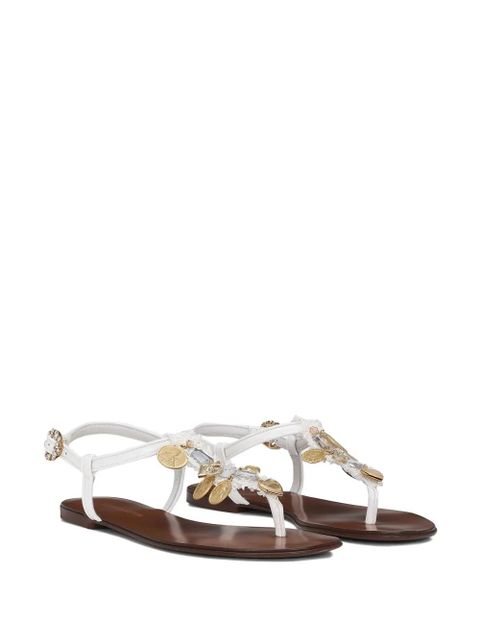Dolce & Gabbana votive-appliqué raffia sandals - White - zdjęcie produktu nr 2