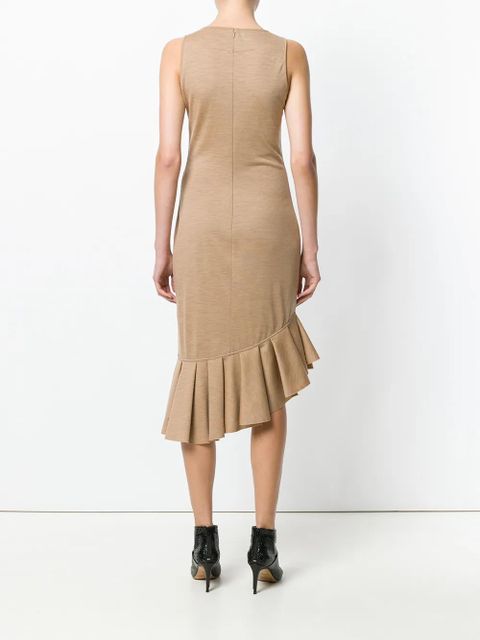 Givenchy knitted frill-hem midi dress - Brown