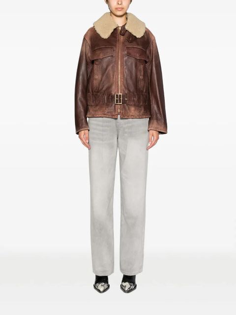 Golden Goose shearling leather jacket - Brown - zdjęcie produktu nr 2