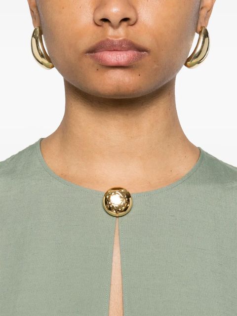 LOEWE logo-plaque mini dress - Green