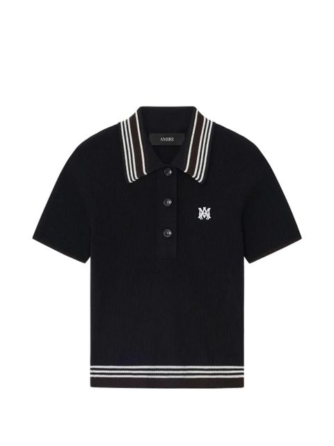 AMIRI striped-detail polo shirt - Black - zdjęcie produktu nr 1