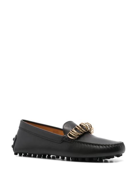 Tod's ring-embellished loafers - Black - zdjęcie produktu nr 2
