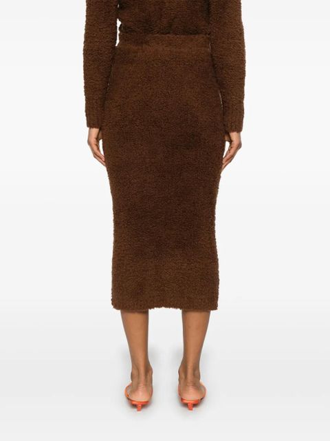 Self-Portrait knitted maxi skirt - Brown