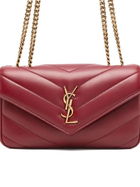 Saint Laurent small Loulou chevron-quilted chain-strap shoulder bag - Red
