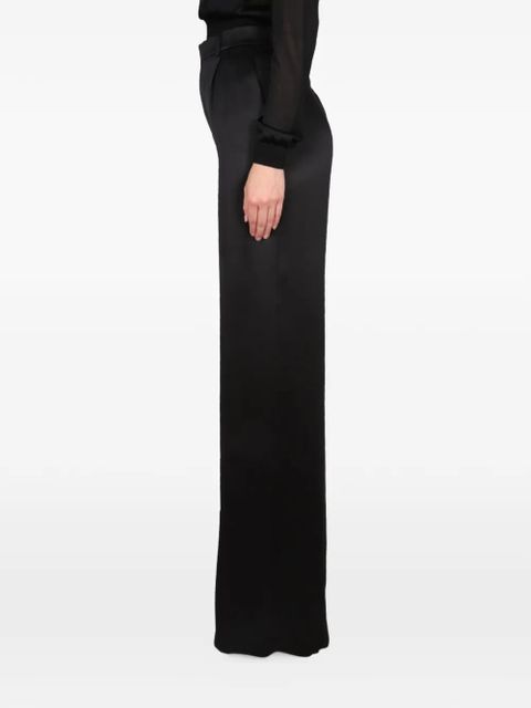 Saint Laurent satin flared trousers - Black