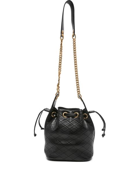 Saint Laurent Cassandre diamond-pattern bucket bag - Black - zdjęcie produktu nr 1