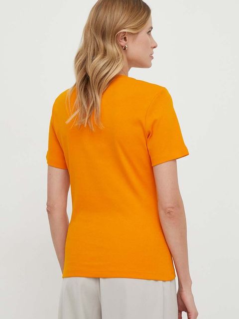 Tommy Hilfiger t-shirt bawełniany damski kolor pomarańczowy WW0WW40587 - zdjęcie produktu nr 2