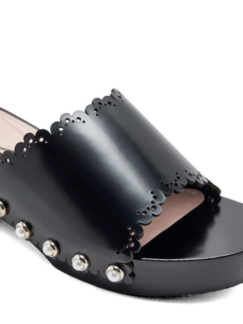 Simone Rocha scalloped pearl sandals - Black