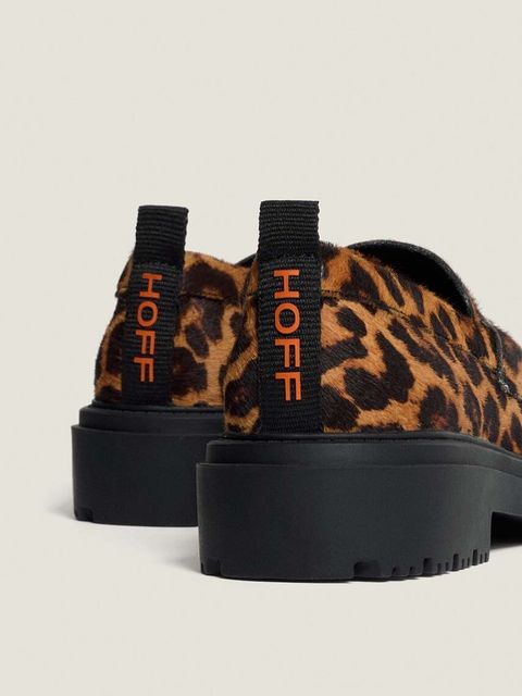 Hoff mokasyny skórzane LEOPARD MARRON damskie kolor brązowy na płaskim obcasie 22428004 SCHOOL - zdjęcie produktu nr 2
